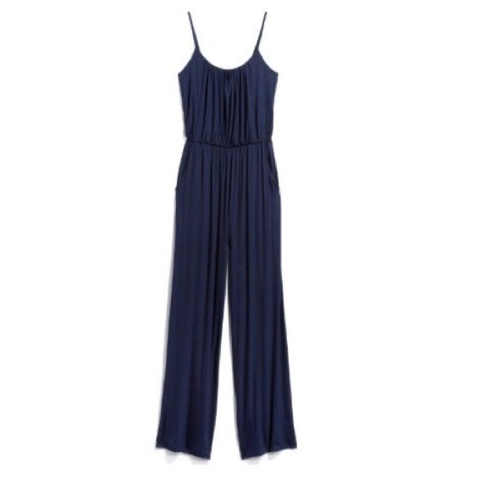Kaileigh Navy Blue Adalia Knit Jumpsuit